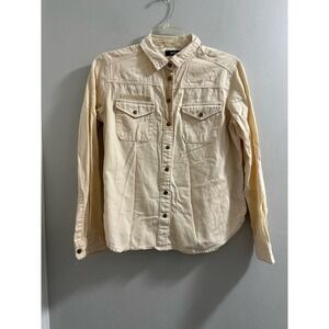 FINAL PRICE DROP✨ Urban outfitters BDG cream orange-ish snap button shirt